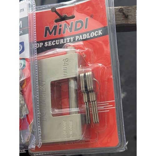 Generic Mindi 94mm Heavy Duty Monoblock Security Padlock (Blister-Pack)