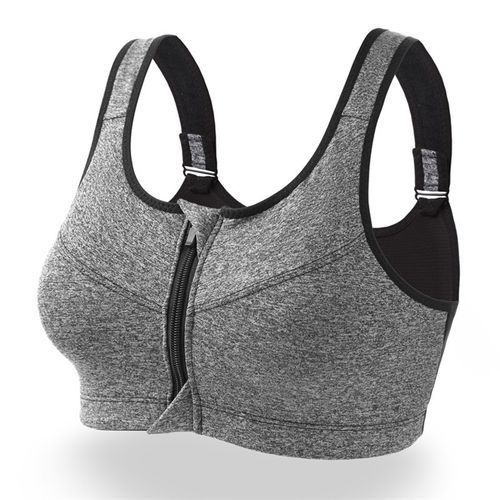 Fashion Women S-XXL Size Push Up Zip Front Close Padded Adjustable Sports  Bra Top Fitness