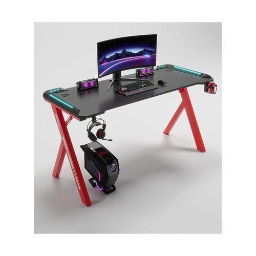 product_image_name-Generic-Modern Y Shaped RGB Led Lights Gaming Table 1.2Mtr (Black/Red)-1