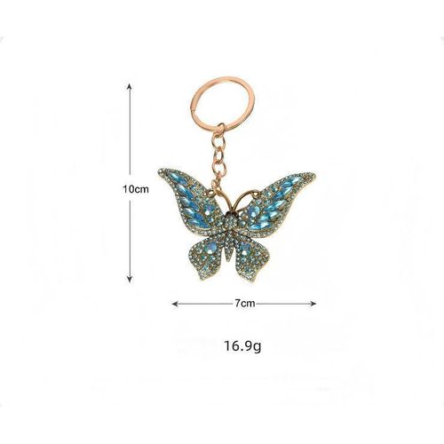 product_image_name-Cloudoon-2-in-1 Design Colorful Butterfly Keychain & Pin - Sparkling Crystal Pendant, Versatile Keychain or Brooch for Women-4