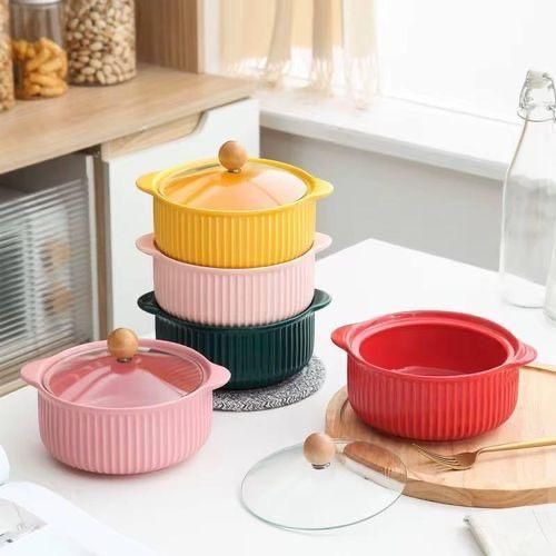Generic Ceramic Microwavable Bowl With Cover