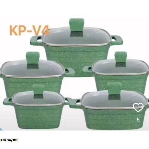 Generic 5 Set Diecast Non-stick Pot-Granite Effect Green