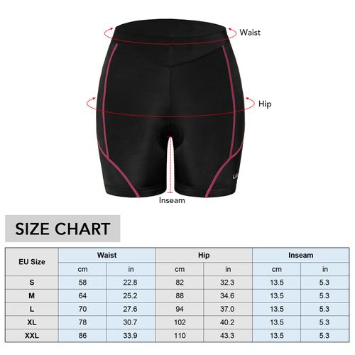 Lixada Women Bike Padded Shorts Cycling 3D Padded Underwear