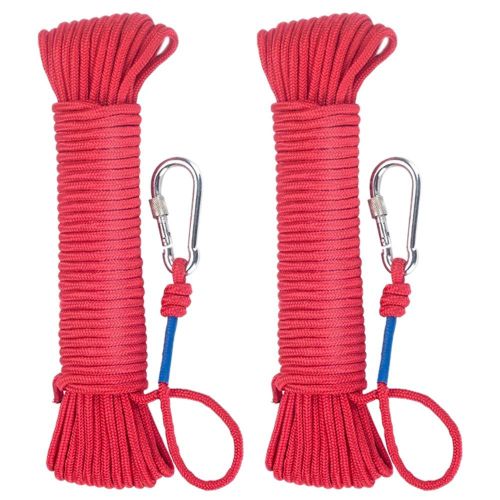 Generic Fishing Magnet Rope 20 Meters, Nylon Rope Braided Rope Heavy Rope  with Safe Lock,Diameter 6mm Safe and Durable 2 Pack