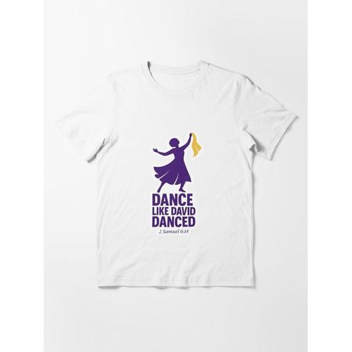 product_image_name-Tshirt-Dance Like David Danced White Unisex T-Shirt – Christian Worship Faith Tee-1