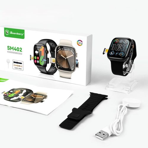 SmartBerry New Arrival SM-402 Smart Watch, Super AMOLED Display, SIM Support, Front Camera, Long Battery Life, Bluetooth