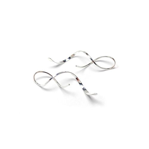 product_image_name-Fashion-18k Plated Swirl Stainless Steel Unisex Earrings – Premium Waterproof Jewelry - Silver-3