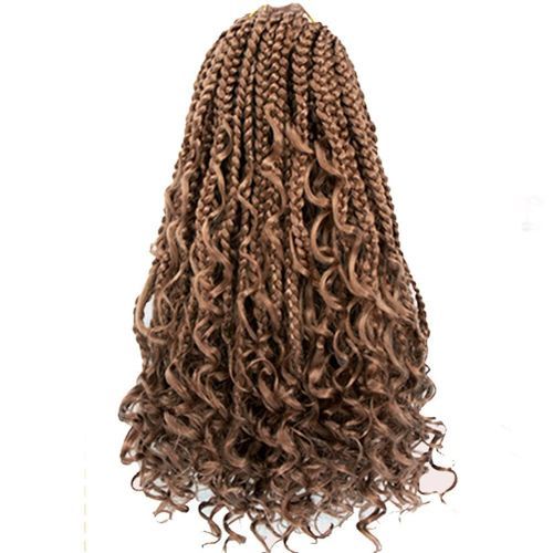 Generic Box Braid Crochet Hair - 8packs Goddess Braiding With Curly