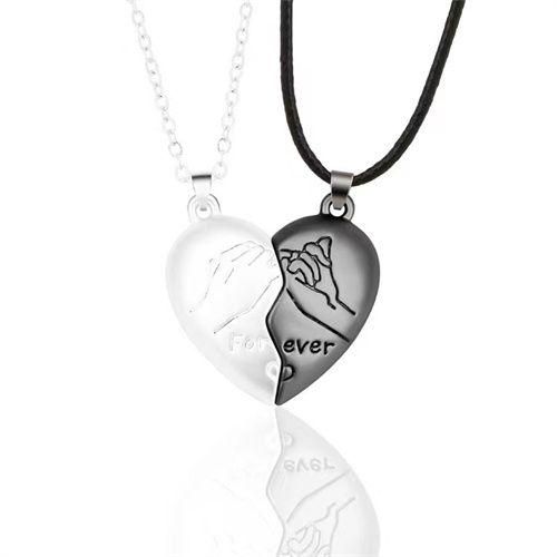 Stunning 2 Pcs Black And Silver Matching Magnetic Heart Couples Pendant  Necklace For Men And Women at Rs 189/piece | Pendant Necklace | ID:  2851570073648