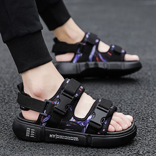 Fashion 2020 Men's Fashion Platform Slippers Sports Sandals -Black ...