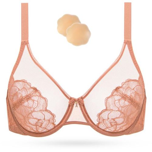 Generic Wingslove Women's Sexy Lace Bra Demi Sheer Mesh Balconette