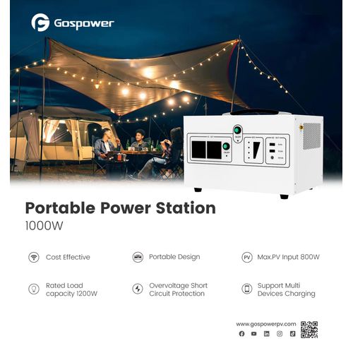 product_image_name-Generic-Gospower Portable Power Station 1000W Solar Generator Power Backup Inverter-1
