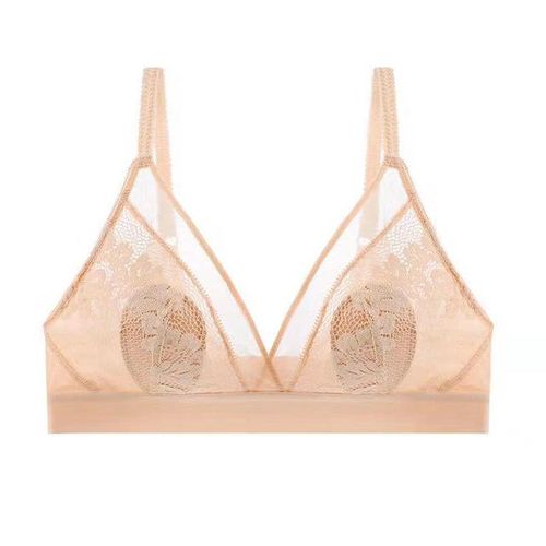 Generic Sexy Lace Wireless Bras For Women Ultra Thin Mesh Bralette Deep V  Push Up Bra Female Lingerie Intimate Plus Size Brassiere