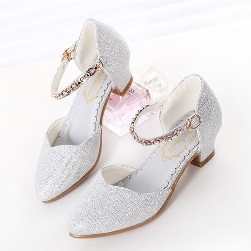 Summer new sandals girls high heels princess shoes 7 8 year old little girl  sandals children's day white dance shoes