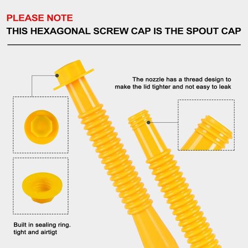 Gas Can Spout Replacement, Gas Can Nozzle,(1 Kit-Yellow) with 2
