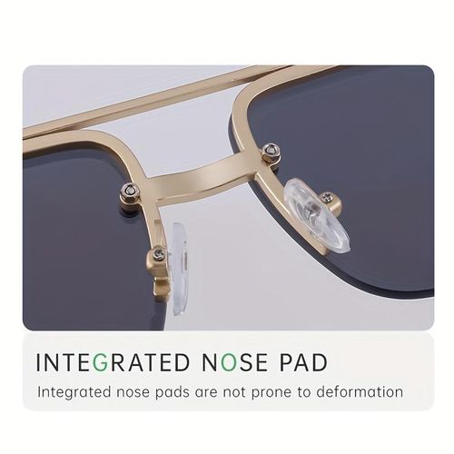 Generic 1pc Classic Retro Square Frameless Y2K Metal Punk Style