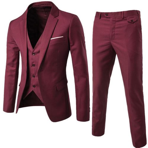 Men's Slim Fit Formal Dress Suit 3PCS Jacket+Pants+Vest Wedding