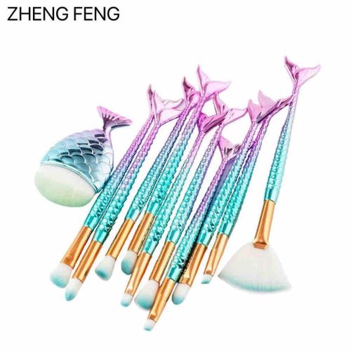 product_image_name-Fashion-11PCS GRADIENT MERMAID MAKEUP BRUSH SET + FISH BALANCER-1