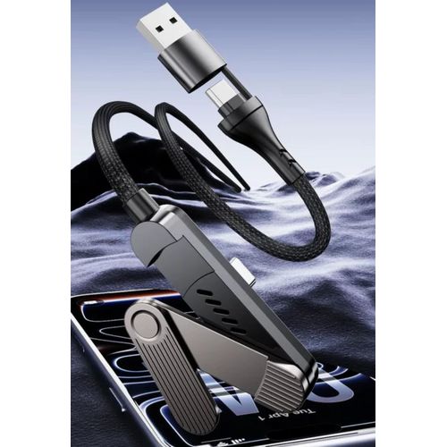 Generic 65W + 240W Folded Stand Braided Elbow Data Cable - image 2