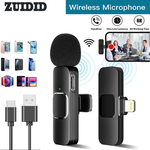 Wireless Lavalier Microphone for iPhone - Lapel Microphone Wireless  Microphone with Clip Mini Lapel Mic for External Recording Video Recording  