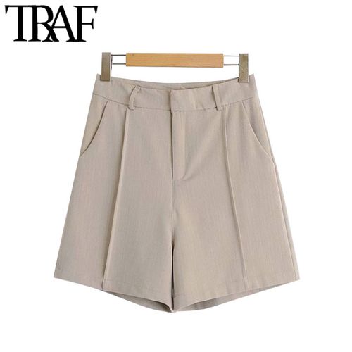 Fashion Office Wear Pants For Women Vintage High Waist Zipper Fly