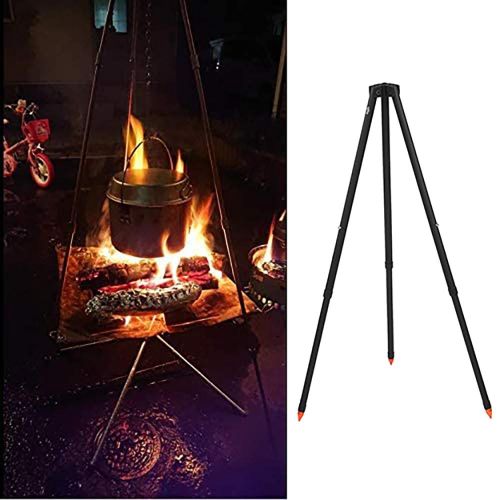 Lightweight Portable Tripod Cooking Fire Pot Pan Holder Picnic Camping  Campfire