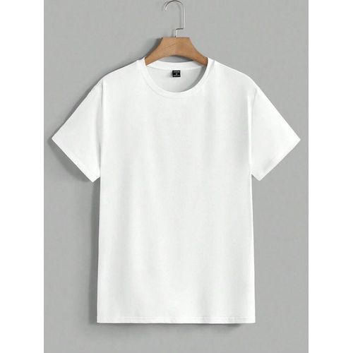 Fashion UNISEX PLAIN ROUND NECK POLO-White