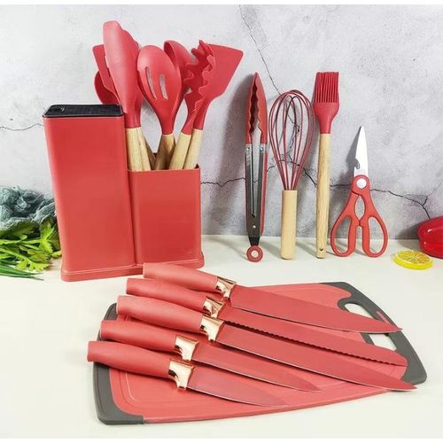product_image_name-Generic-Sets of Silicone Spoon And Knives With Chopping Board-1