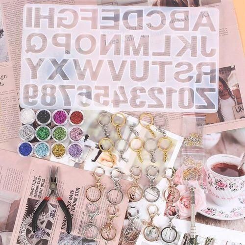 product_image_name-Generic-Alphabet Resin Casting Silicone Mold DIY Epoxy Keychain Pendant 117Pcs-6