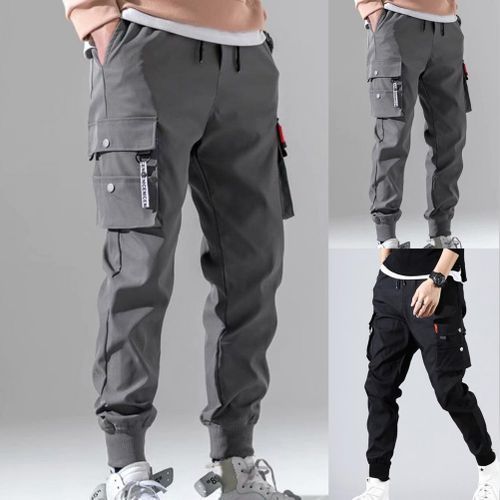 Hip Hop Fashion Men's Cargo Pants  Men's Jogger Side Pocket Pants