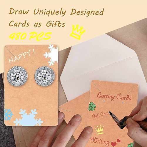 Generic 120pcs Earring Holder Cards Kraft Paper Cards With Bags