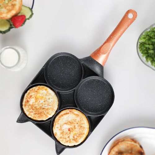 Black Non-stick Four-hole Frying Pot Thickened Omelet Pan Egg