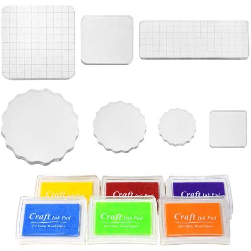 Acrylic Stamp Block, Stamping Block for Clear Rubber Stamps Grid and Grips  Stamping Tools 10CM / 7.5 CM / 5CM 