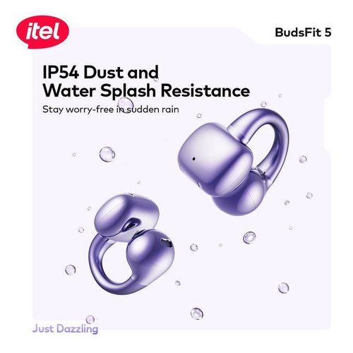 itel TWS BudsFit 5 Earbuds C-Bridge Design Starry Purple - image 8