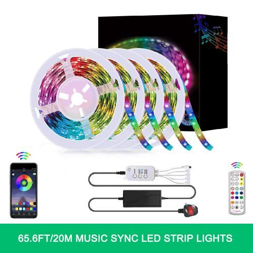  ZXMEAN 65.6ft Led Lights for Bedroom, Smart Music Sync