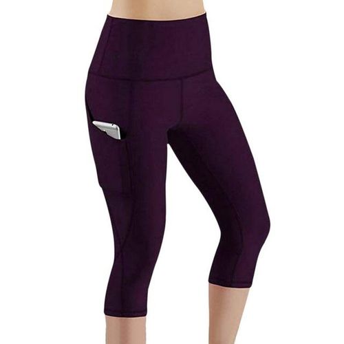 Generic Ladies Sports Leggings With Pocket High Waist Push Up