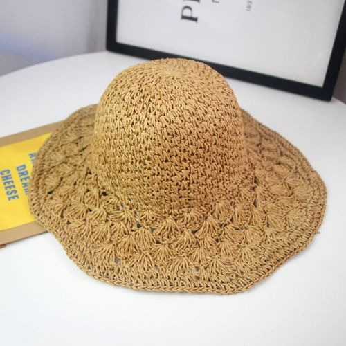 Folding Hat Sun Hats For Women Men Wide Fedora Straw Beach Hat Couple Beach  Hat