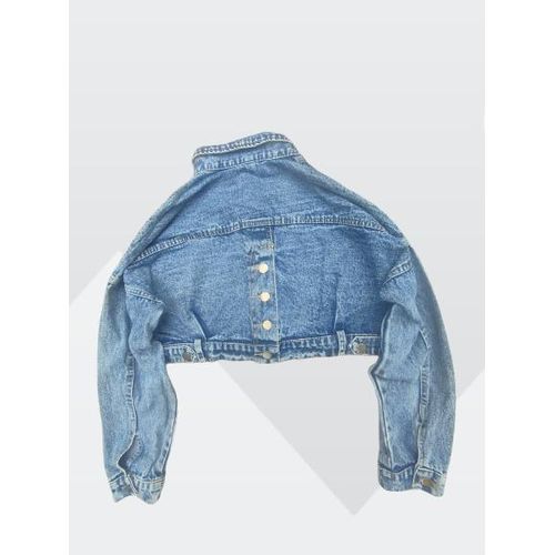 Fashion Super quality ladies patterned cropped denim jacket - image 2