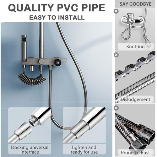 Generic High-Pressure Handheld Shower Set - 5 Adjustable Modes, Includes Hose and Holder - image 5