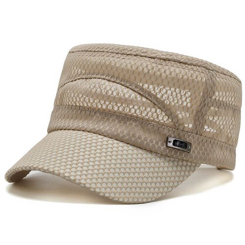 Generic Flat Top Mesh Cap Women Men Adjustable Cotton Plain Hat