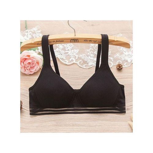 Generic Underwear Ring-free Cotton Pure Sexy Black-and-White Bra