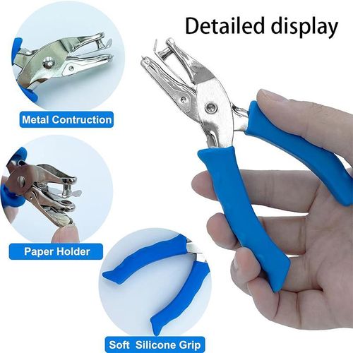 Generic 6mm Handheld Single Hole Punch Rubber Coated Round Hole Effort Saving For Office Craft - image 3