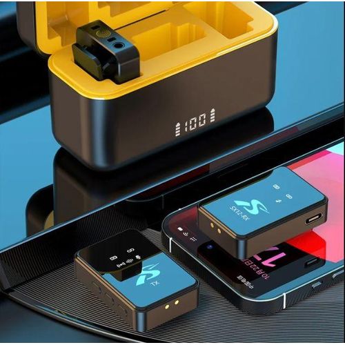 product_image_name-Generic-High Quality SX12 Wireless Lavalier Clip-On Microphone (1 Receiver+2 Microphones+1 Charging Bin) for Professional Content Creators-5