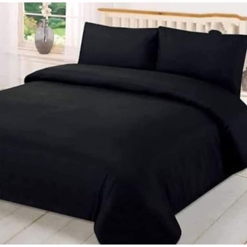 Fashion BLACK DUVET + Bedsheet With 4Pillowcases