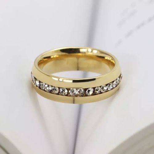 product_image_name-Fashion-Stainless Steel Wedding Ring Titanium Engagement Band-Gold-2