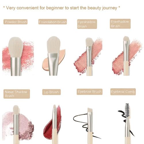 DORXTI 8Pcs Makeup Brush Set: Professional Eyeshadow, Eyebrow & Concealer Kit - image 5