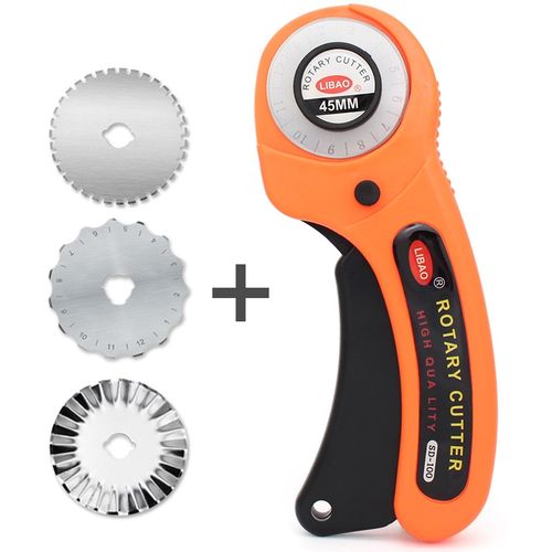 Just Flowers Rotary Cutter with Safety Lock and 45 MM Blade Size for  Fabric/Paper/Cloth  Ergonomic Multicolor Rotary Cutter Tool for Sewing,  Quilting, DIY Crafts : : Home & Kitchen