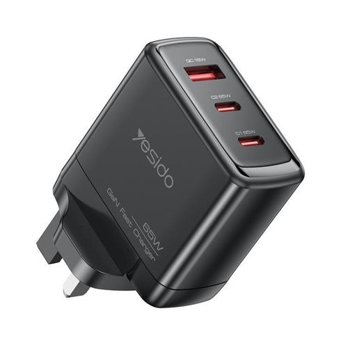 product_image_name-Yesido-Laptop Charger 65W 3Port GaN 2C +1U Apple MAC P_HPLaptop Samsung IPhone CHARGER Typec 65W cable DELL ACER Lenovo Laptops ASUS-1