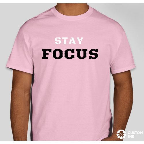 Fashion Stay Focus Pink Round Neck Polo