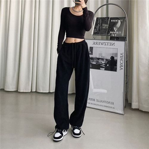 Fashion Gray Sweatpants Women Baggy Harem Pants Wide Leg Sweat Pants Hot  Pants